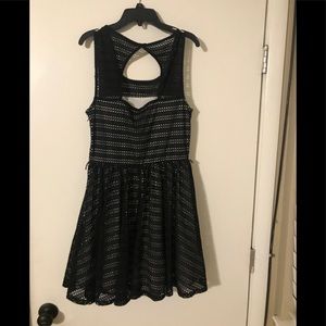 Black Flair Dress with white lining.